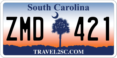 SC license plate ZMD421