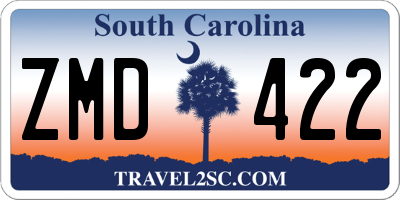 SC license plate ZMD422