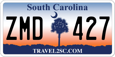 SC license plate ZMD427