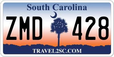 SC license plate ZMD428