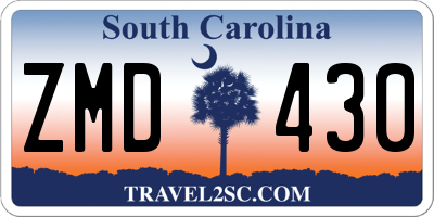 SC license plate ZMD430