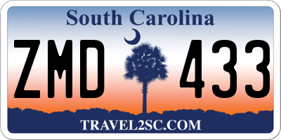 SC license plate ZMD433