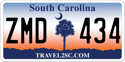 SC license plate ZMD434