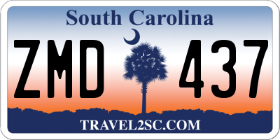 SC license plate ZMD437