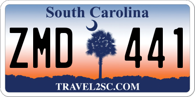 SC license plate ZMD441