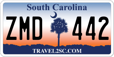 SC license plate ZMD442