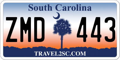 SC license plate ZMD443