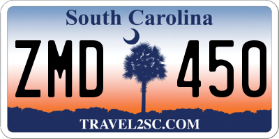 SC license plate ZMD450