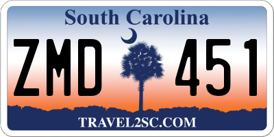 SC license plate ZMD451
