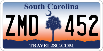 SC license plate ZMD452