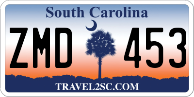SC license plate ZMD453
