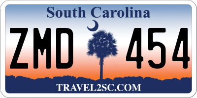 SC license plate ZMD454