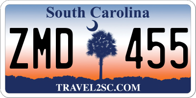 SC license plate ZMD455