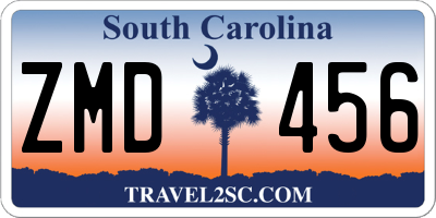 SC license plate ZMD456