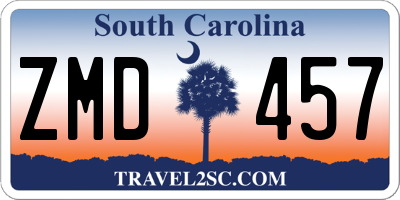 SC license plate ZMD457