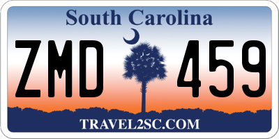 SC license plate ZMD459