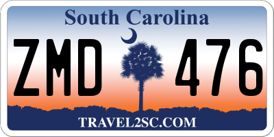SC license plate ZMD476