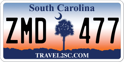 SC license plate ZMD477