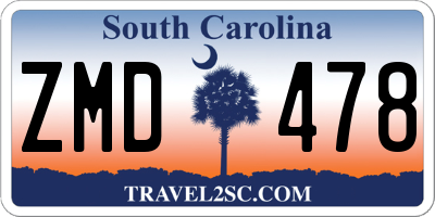SC license plate ZMD478