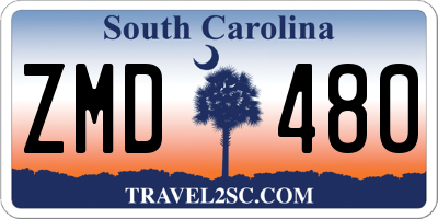 SC license plate ZMD480