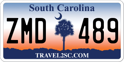 SC license plate ZMD489