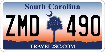 SC license plate ZMD490