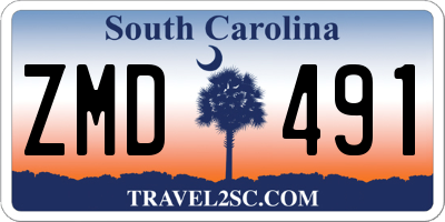 SC license plate ZMD491