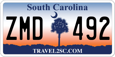 SC license plate ZMD492