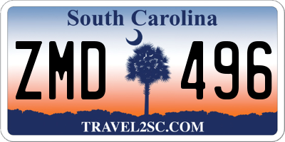 SC license plate ZMD496