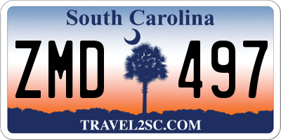 SC license plate ZMD497