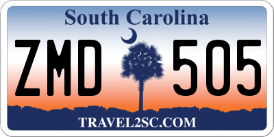 SC license plate ZMD505