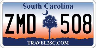 SC license plate ZMD508