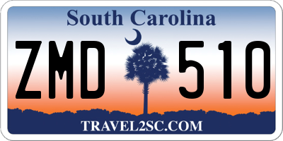 SC license plate ZMD510