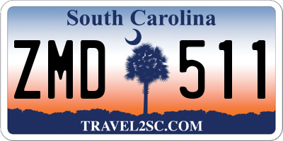 SC license plate ZMD511