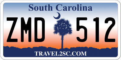 SC license plate ZMD512