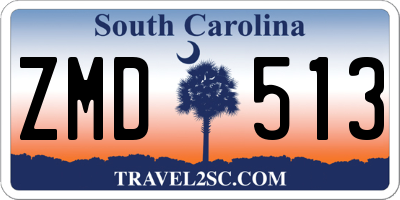 SC license plate ZMD513