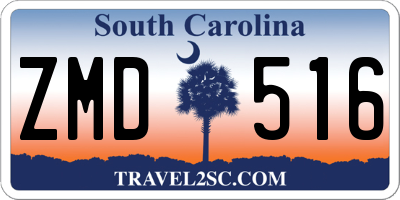 SC license plate ZMD516