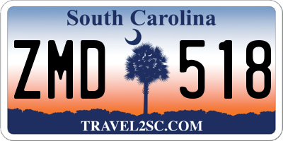 SC license plate ZMD518
