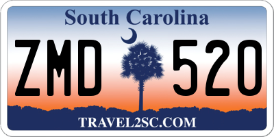 SC license plate ZMD520
