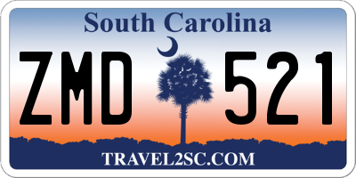 SC license plate ZMD521