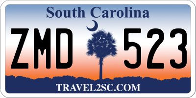 SC license plate ZMD523