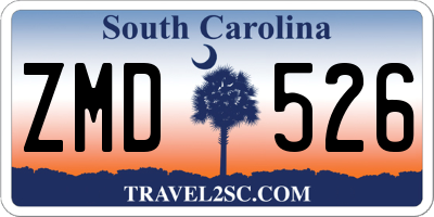 SC license plate ZMD526