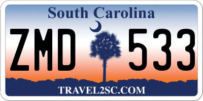 SC license plate ZMD533
