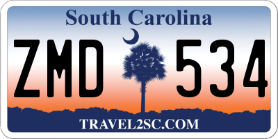SC license plate ZMD534