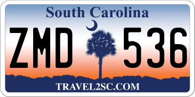 SC license plate ZMD536