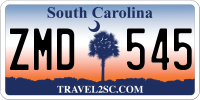 SC license plate ZMD545