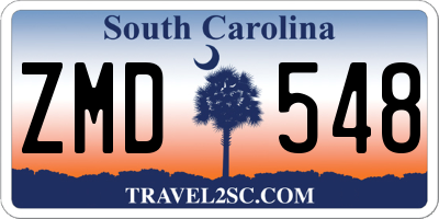 SC license plate ZMD548