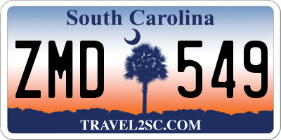 SC license plate ZMD549