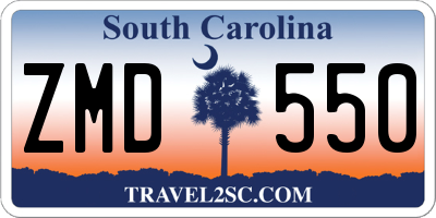 SC license plate ZMD550