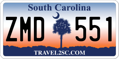 SC license plate ZMD551